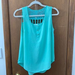 Sheer light blue top